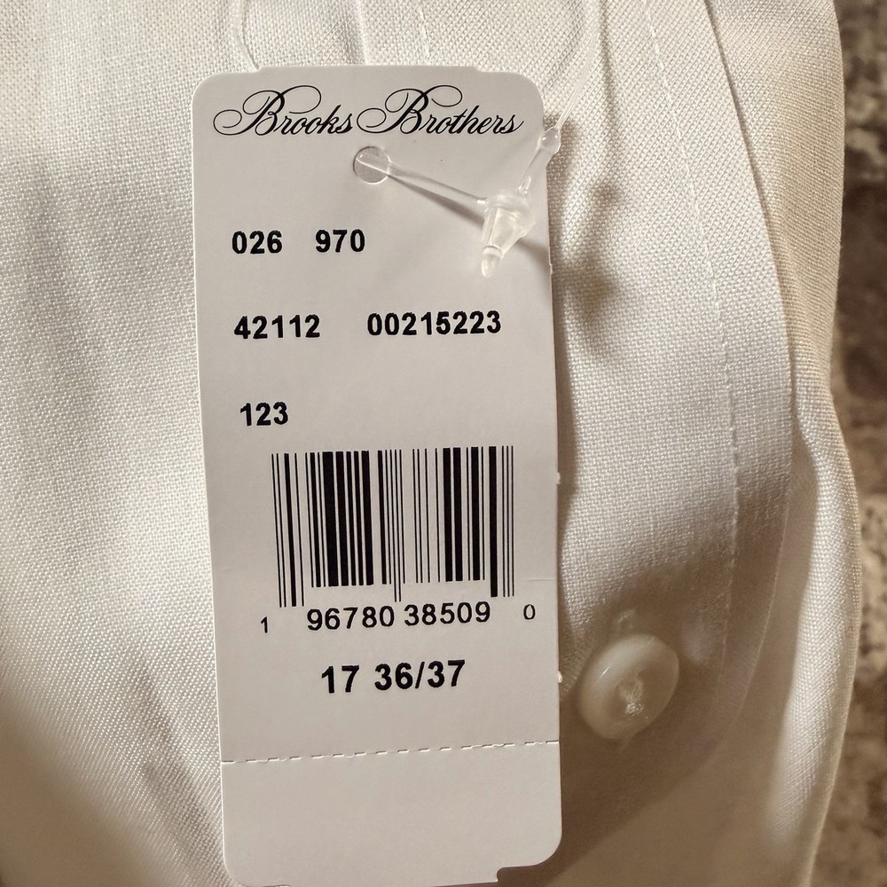 Brooks Brothers United Airlines Shirt Mens 17 36/37 White Long Sleeve Pilot NEW - Picture 10 of 12